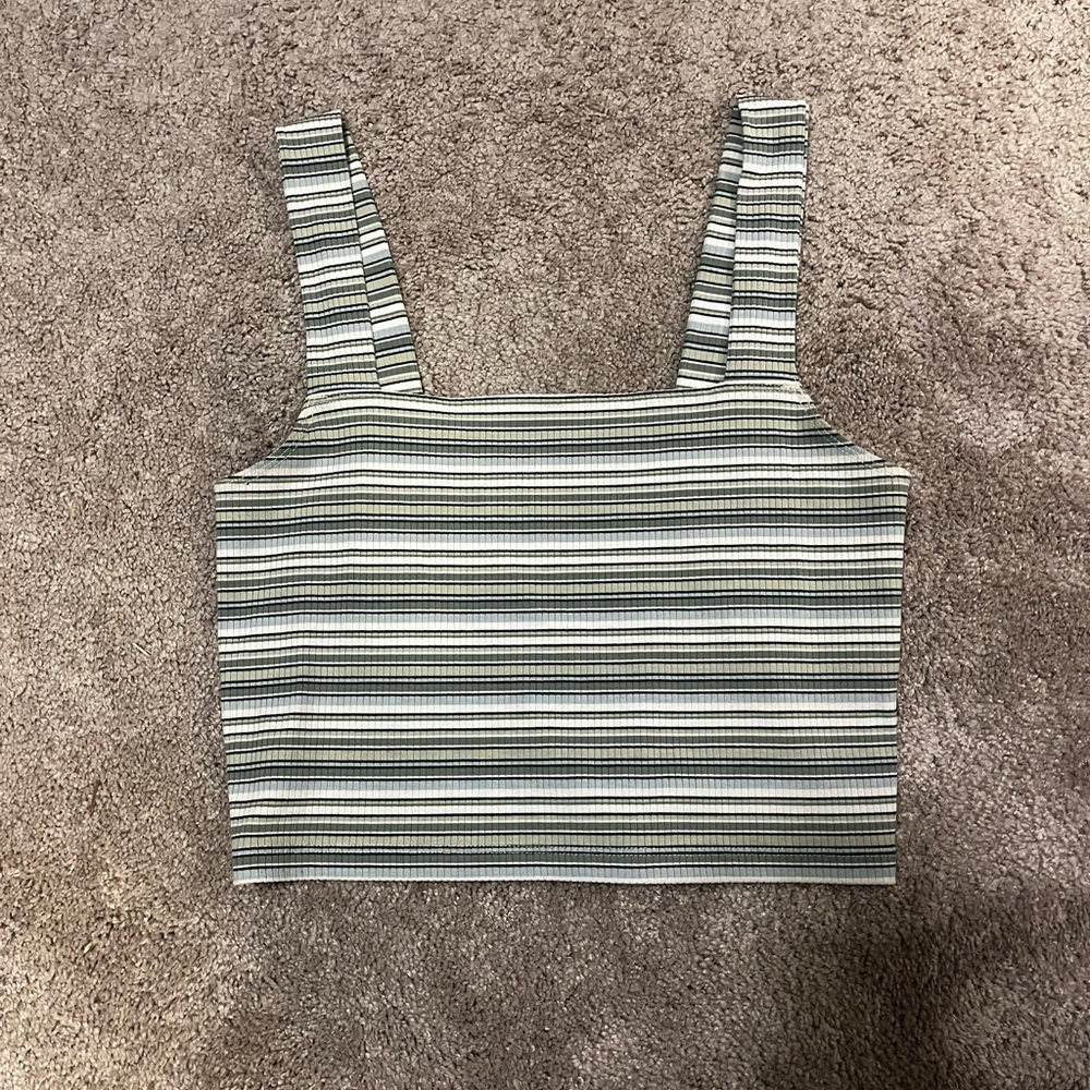 American Eagle Outfitters Striped Crop Tank Top